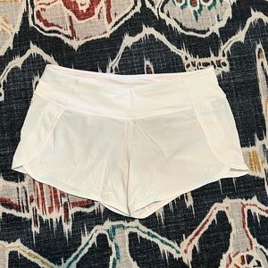 Lululemon white running shorts